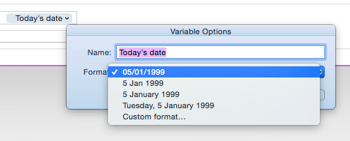 Use the dropdown on Today's Date.