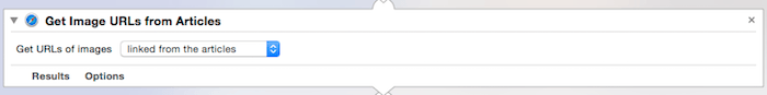 Drag in a Get Image URLs From Articles action.