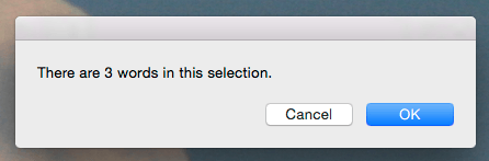 View word count for selected text.