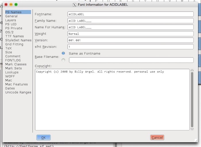 To save the font go to Element -> Font Info. To save the font go to Element -> Font Info.
