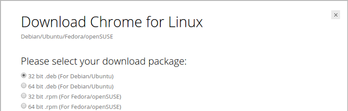 Download Chrome for Linux.