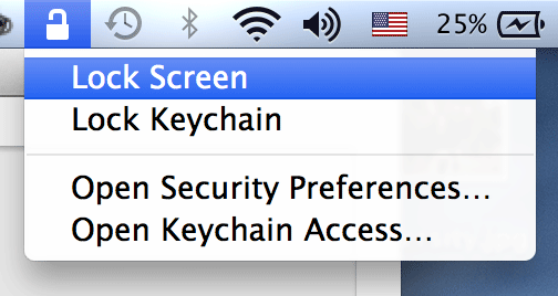 Select 'Lock Screen' from the menu.