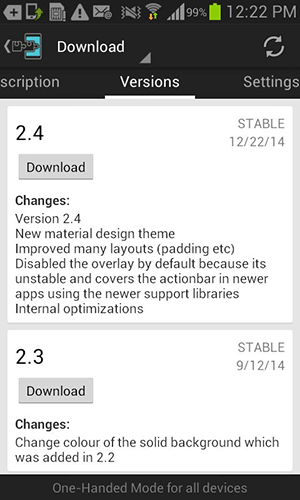 Tap the 'Download' button for the most recent version.