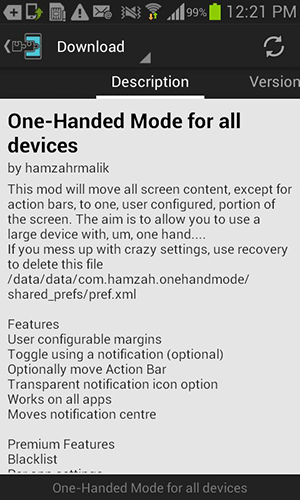 Tap on the 'Versions' tab.