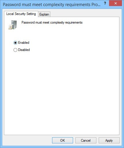 Select the radio button 'Enabled.'