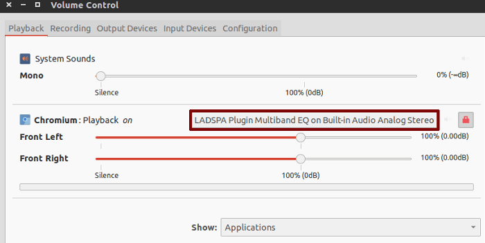 All audio will be filtered through your newly applied equalizer.