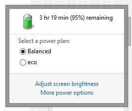 Amount of battery power left.