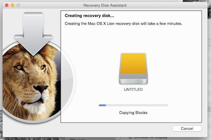 The Assistant will now create your external Recovery drive. The Assistant will now create your external Recovery drive.