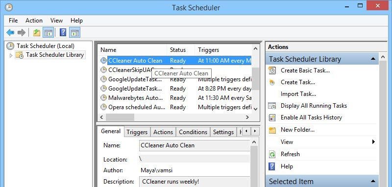 Search for and find the task you want to rename.