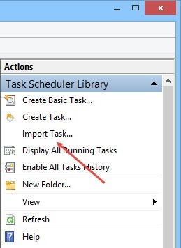 Select the option 'Import Task.'