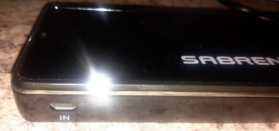 Input port on side of power bank.