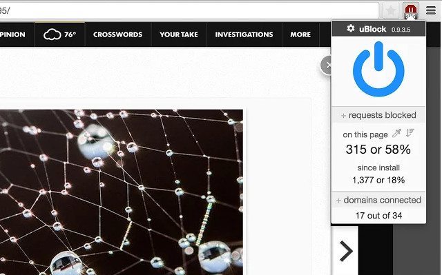uBlock extension for Chrome. uBlock extension for Chrome.