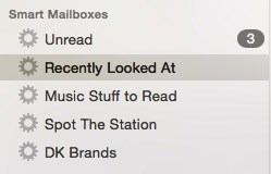 Smart Mailboxes in Apple Mail.