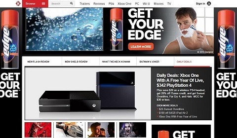 IGN website before using uBlock.