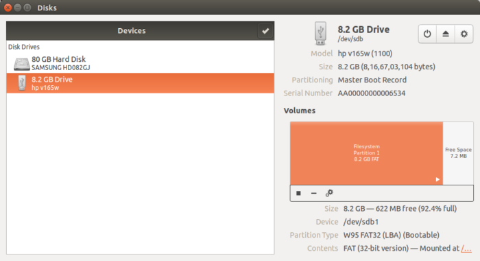 Open the Disks utility from Dash.