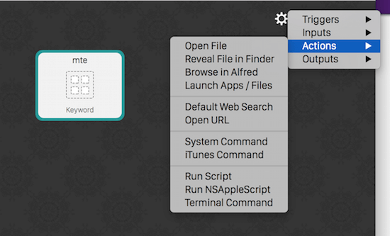 Alfred-workflow-actions