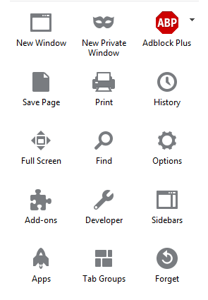Firefox menu.