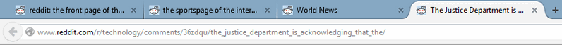 After clicking a tab group, this is how the Firefox tab bar appears.