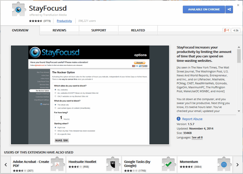StayFocused extension for Chrome.