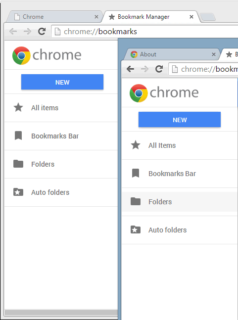Chrome Bookmark Manager.