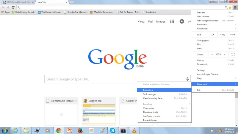 Go to Extensions in Chrome browser. Go to Extensions in Chrome browser.