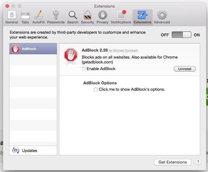 AdBlock Safari extension.