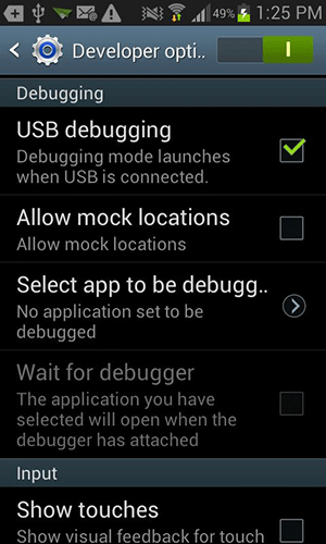 Enable USB debugging on your Android.