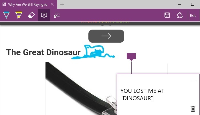 Web notes drawing in Microsofto Edge.