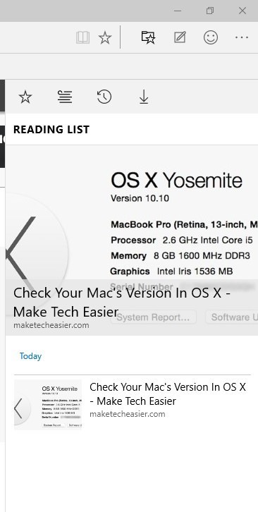 Microsoft Edige favorites manager.