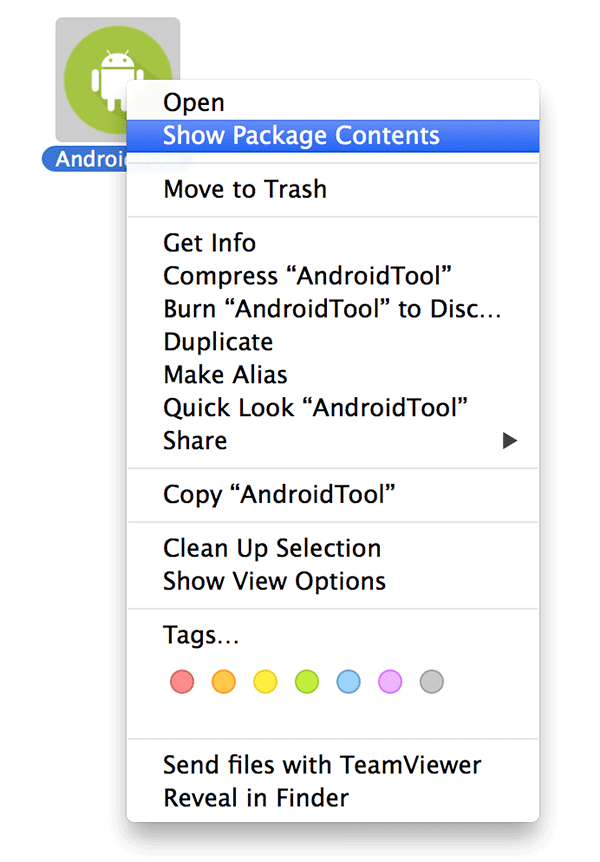 Right-click on the app and select 'Show Package Contents.'