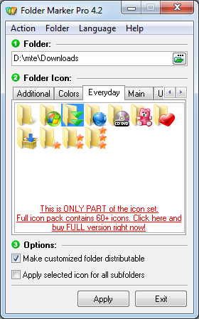 You can make an icon distributable.