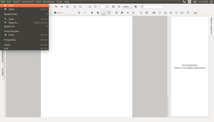Go to File->New to create a new PDF file. Go to File->New to create a new PDF file.