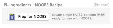 Select a disk to write to, then hit Prep for NOOBS.