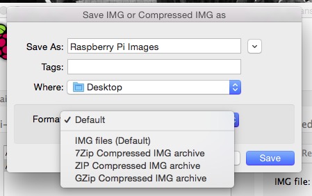 Choose what kind of disk image you want.