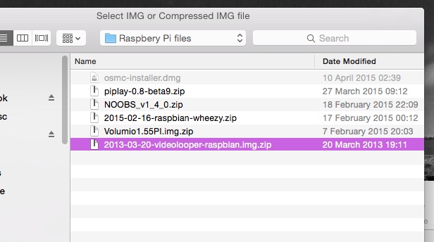 Select the card you want to burn to.