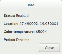 Redshift info window. Redshift info window.