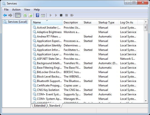 services.msc run command