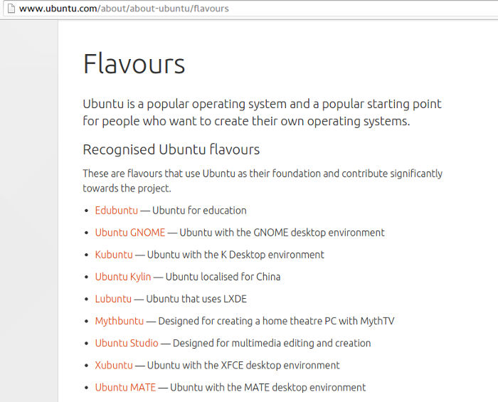 Ubuntu flavours.