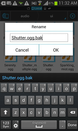 Rename the file so that it says 'Shutter.ogg.bak.'