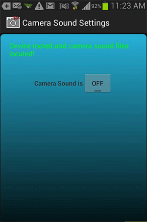 Tap to turn the Camera Sound off.