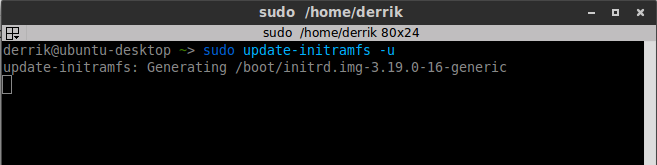 Update the Ubuntu system to reflect the changes.