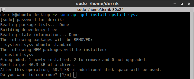 Install the Upstart package.
