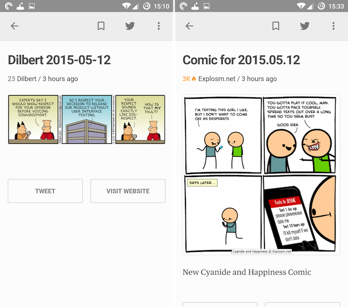Feedly mobile app. Feedly mobile app.