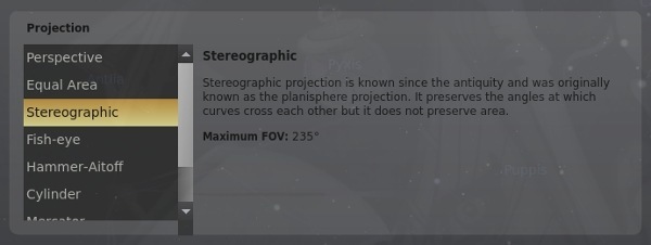 stellarium-change-projection