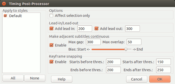 aegisub-timing-postprocessor aegisub-timing-postprocessor