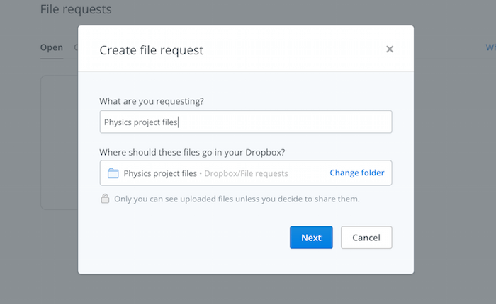 dropbox-request-folder-name