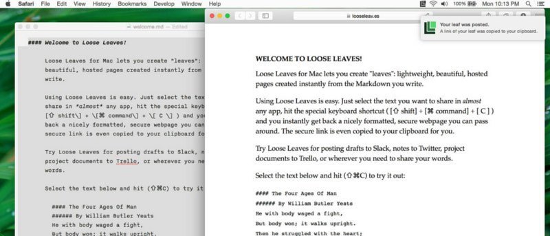 Loose Leaves for Mac Lets You Instantly Generate a Web Page From Markdown Text