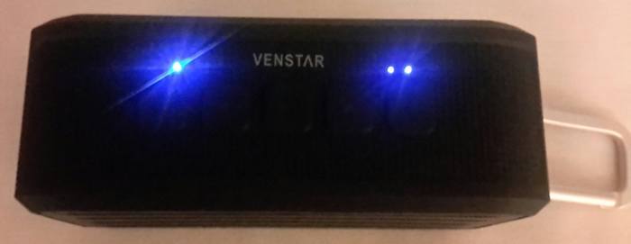 LED indicator lights on Venstar Mini Bluetooth Speaker.