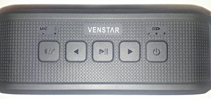 Venstar Mini Bluetooth Speaker navigation buttons.