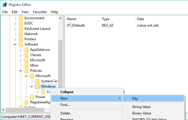 win10-action-center-enter-create-new-key win10-action-center-enter-create-new-key